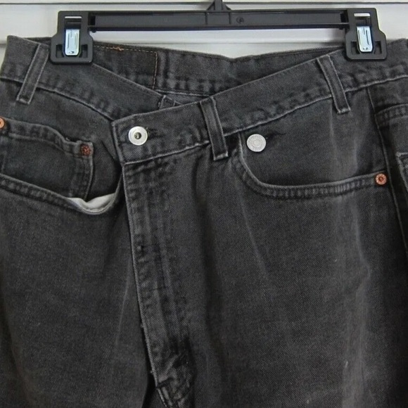 NEW Urban Outfitters Remade Levi’s Crossover Button Jeans Black Vintage sz 32 - Picture 4 of 5
